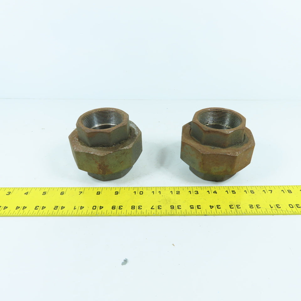 A/SA105N 3m 2" High Temperature Union Carbon Steel SP-83 Lot Of 2 (Rusty)