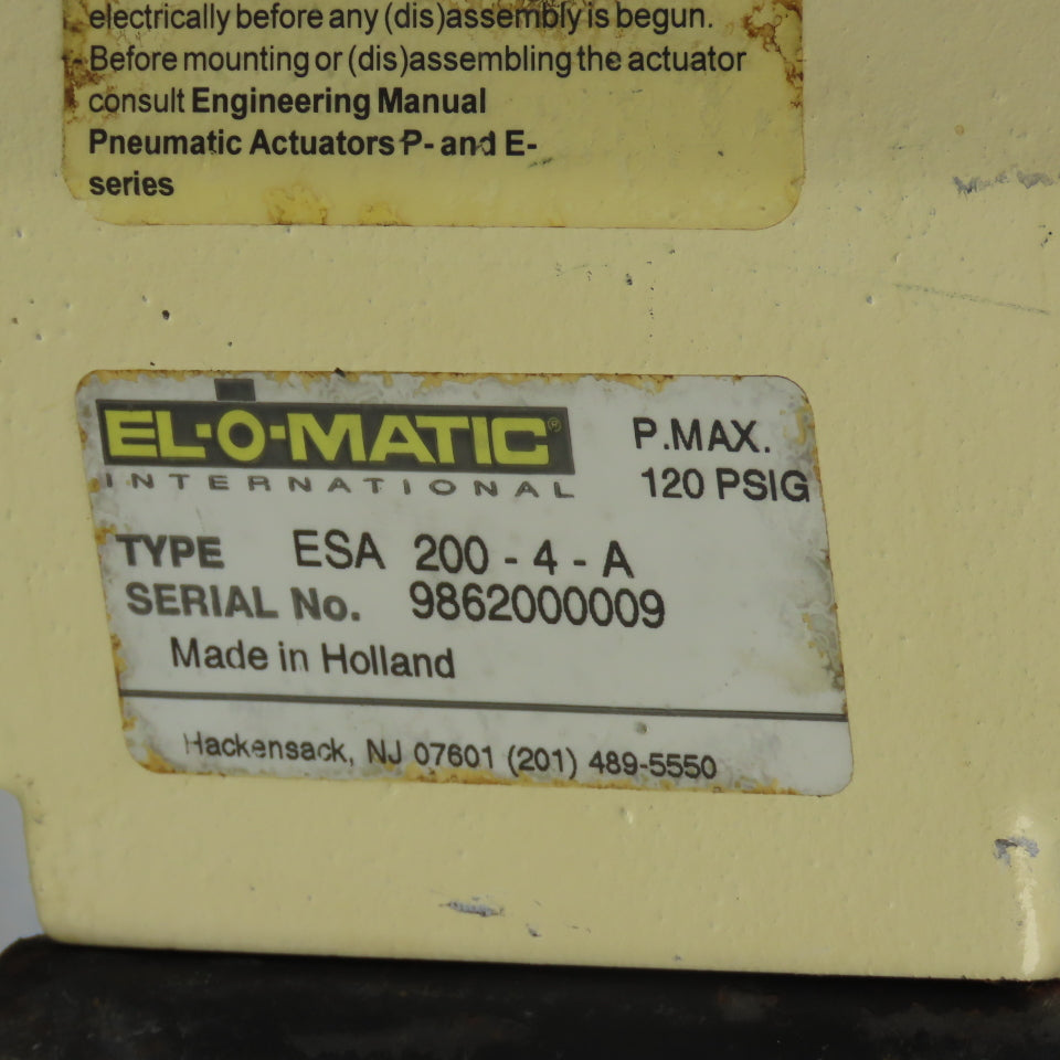 El-O-Matic ESA 200-4-A 2" Pneumatic Valve Actuator 120PSIG 200WOG