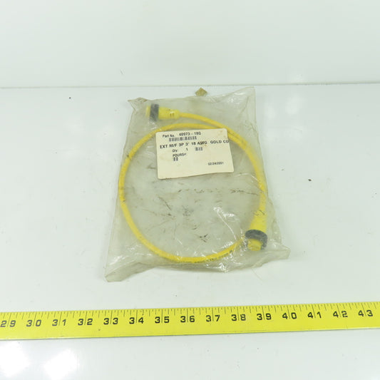 Daniel Woodhead 40973-18G Mini Change Cordset 3-Pin Male/Female 3' 18/3PVC 18AWG