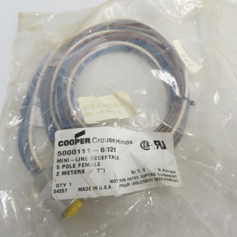 Cooper Crouse-Hinds 5000111-602E Mini-Line Receptacle 5 Pole Female Lot Of 4