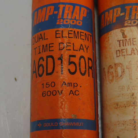 Gould Shawmut A6D150R Amp-Trap 2000 Dual Element Time Delay Fuse 600V 150A Lot/3