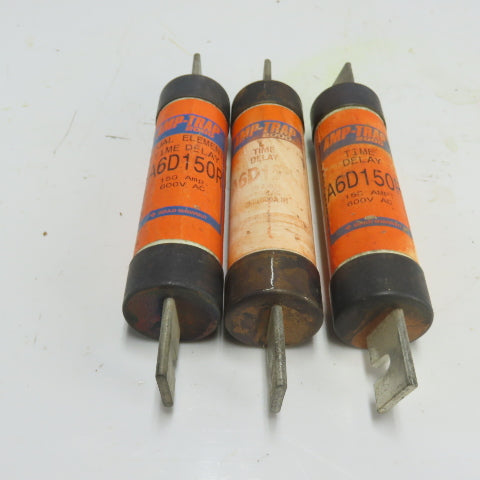 Gould Shawmut A6D150R Amp-Trap 2000 Dual Element Time Delay Fuse 600V 150A Lot/3
