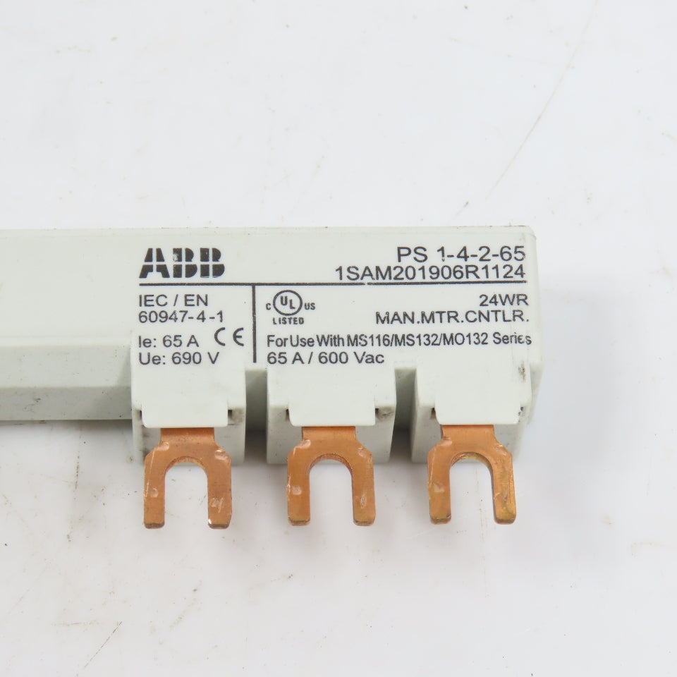 ABB PS 1-4-2-65 65A 600VAC 3-Phase Copper Busbar For MS132 / MS116