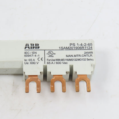 ABB PS 1-4-2-65 65A 600VAC 3-Phase Copper Busbar For MS132 / MS116
