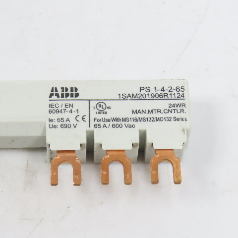 ABB PS 1-4-2-65 65A 600VAC 3-Phase Copper Busbar For MS132 / MS116