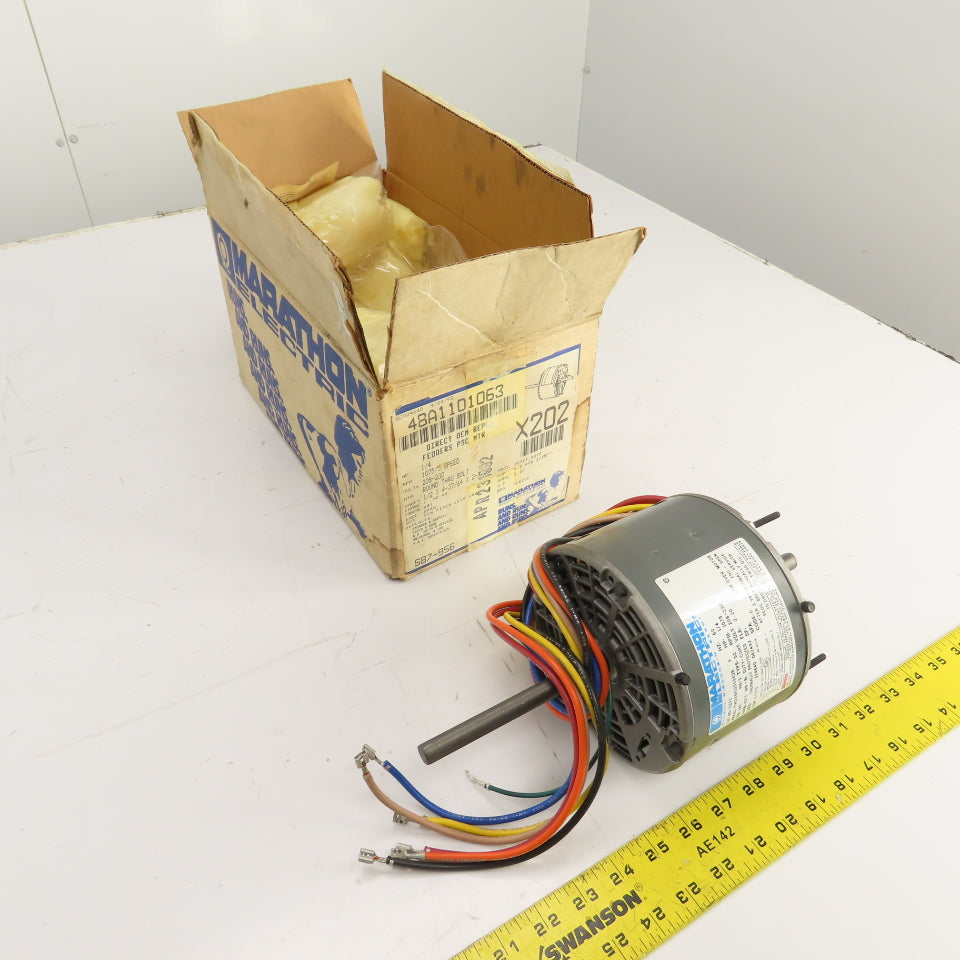 Marathon X202 YWD48A1101063B 1/4HP Electric Motor 1075RPM 208-230V 1PH 48Y Fr.