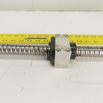 Strippit LVD PPEB 120/10 Ball Screw & Nut Assembly 888mm OAL 25mm OD 11mm Pitch