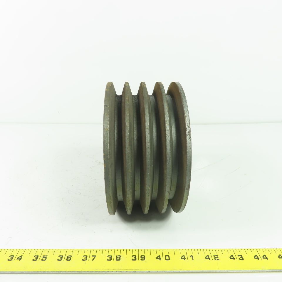 QDA56B60 6-3/8" OD x 3-1/4" Wide 4 Groove V-Belt Pulley 2-1/8" Bore