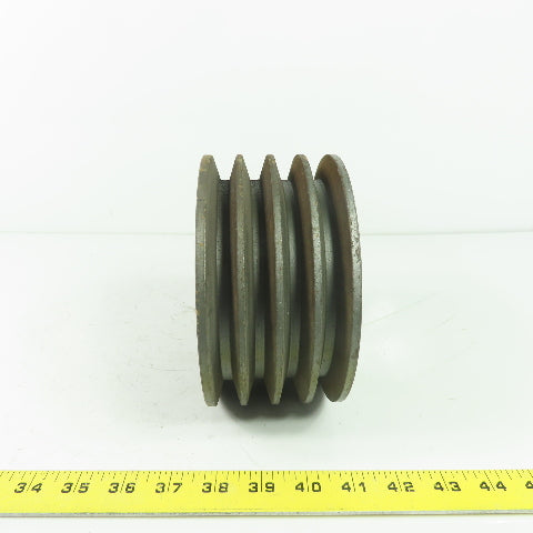 QDA56B60 6-3/8" OD x 3-1/4" Wide 4 Groove V-Belt Pulley 2-1/8" Bore