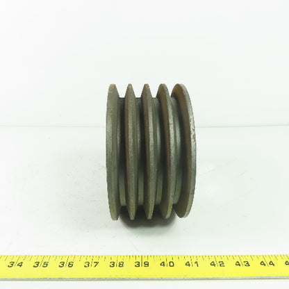 QDA56B60 6-3/8" OD x 3-1/4" Wide 4 Groove V-Belt Pulley 2-1/8" Bore