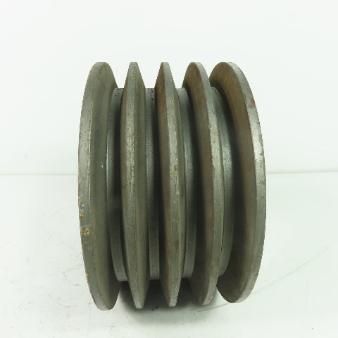 QDA56B60 6-3/8" OD x 3-1/4" Wide 4 Groove V-Belt Pulley 2-1/8" Bore