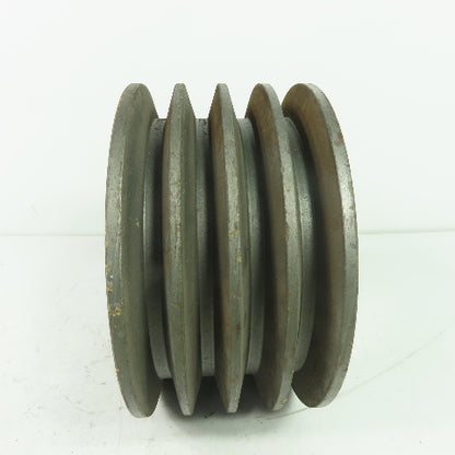 QDA56B60 6-3/8" OD x 3-1/4" Wide 4 Groove V-Belt Pulley 2-1/8" Bore