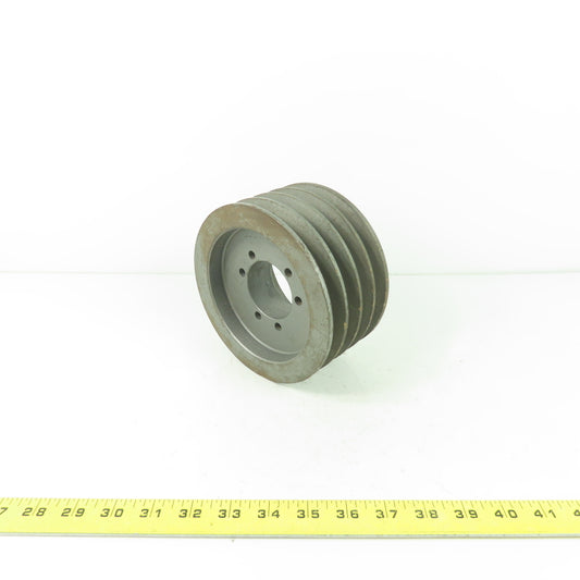 QDA56B60 6-3/8" OD x 3-1/4" Wide 4 Groove V-Belt Pulley 2-1/8" Bore