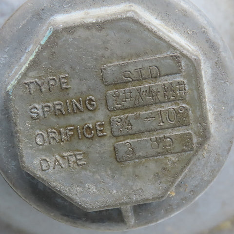 Rockwell 243-8 Type STD 1-1/2" NPT Gas Regulator 3/4"-10° Orifice