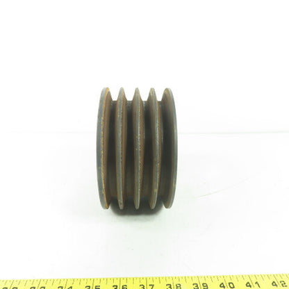 6-1/8" OD x 3-1/4" Wide 4 Groove V-Belt Pulley 1-15/16" Bore