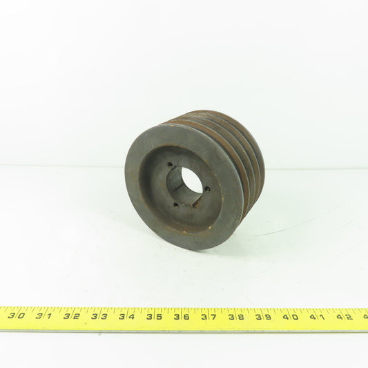 6-1/8" OD x 3-1/4" Wide 4 Groove V-Belt Pulley 1-15/16" Bore