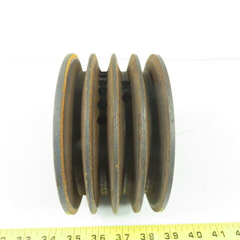 6-1/8" OD x 3-1/4" Wide 4 Groove V-Belt Pulley 1-15/16" Bore