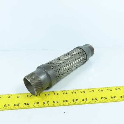 2" NPT Male Stainless Steel Braided Flexible Hose Expansion Joint 11-3/4" L