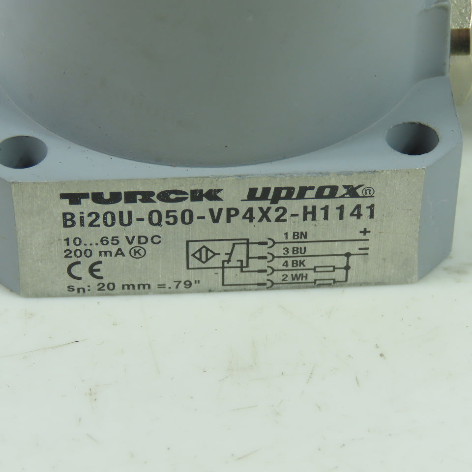 Turck Bi20U-Q50-VP4X2-H1141 Uprox Embeddable Inductive Sensor 4-Pin Male 10-65V
