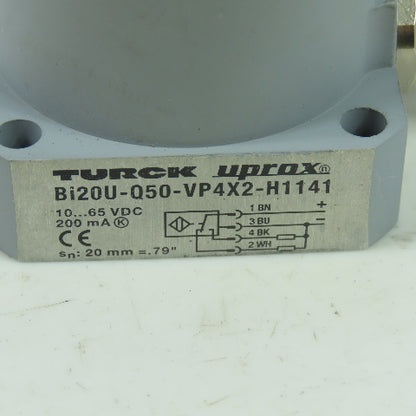 Turck Bi20U-Q50-VP4X2-H1141 Uprox Embeddable Inductive Sensor 4-Pin Male 10-65V