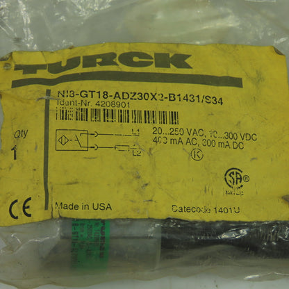 Turck NI8-GT18-ADZ30X2-B1431/S34 Inductive Proximity Sensor 20-250VAC 10-300VDC