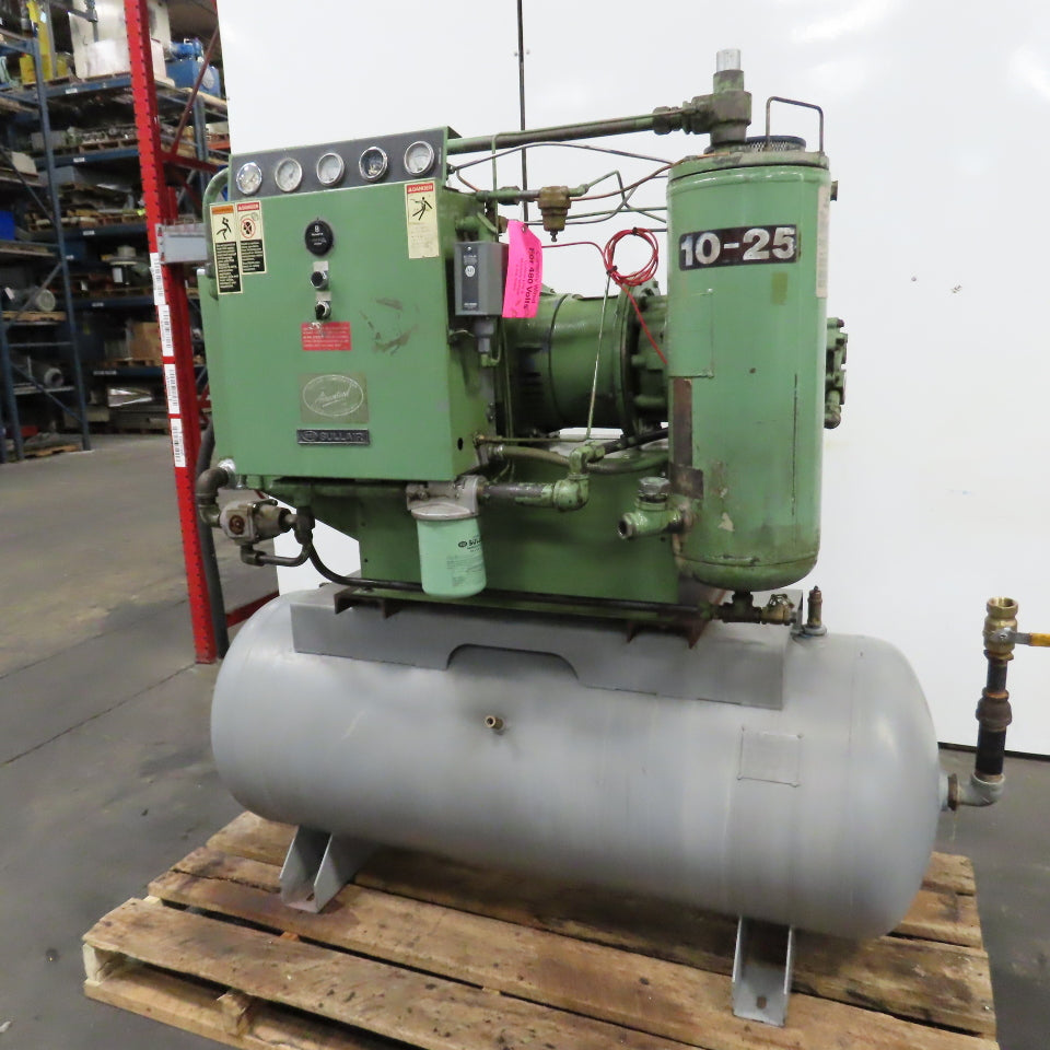 Sullair 10-25 AC/AC 120 Gal Rotary Screw Air Compressor 3PH 25HP 115PSI 230/460V