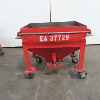 21 Gallon 0.1 Cubic Yard Mobile Bulk Storage Bin 45° Cone Slope Hopper W/Casters