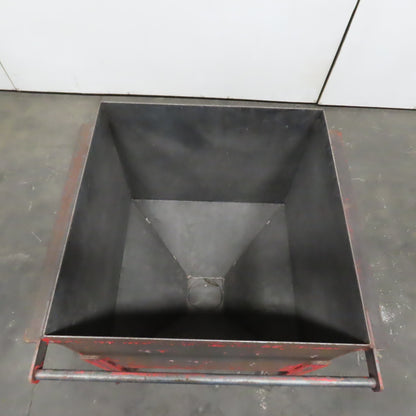 55 Gal. 0.28 Cubic Yard Mobile Bulk Storage Bin 45° Cone Slope Hopper W/Casters