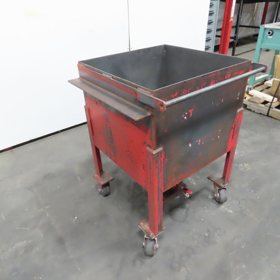 55 Gal. 0.28 Cubic Yard Mobile Bulk Storage Bin 45° Cone Slope Hopper W/Casters