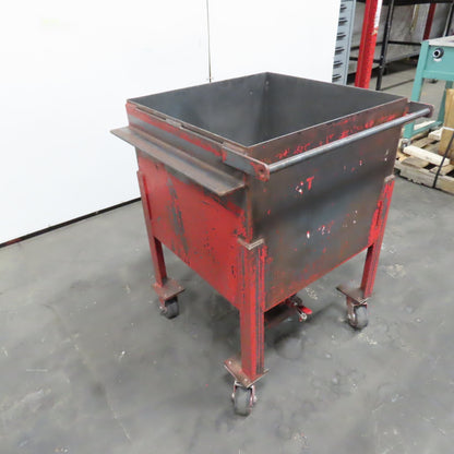 55 Gal. 0.28 Cubic Yard Mobile Bulk Storage Bin 45° Cone Slope Hopper W/Casters