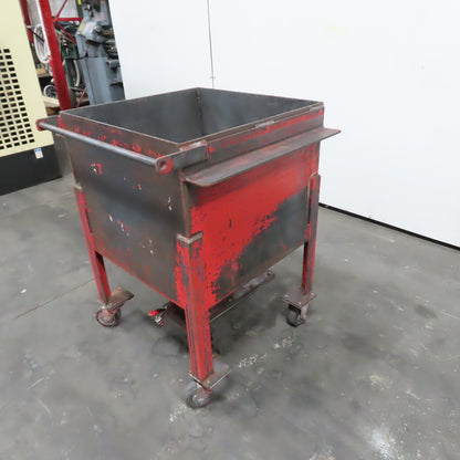 55 Gal. 0.28 Cubic Yard Mobile Bulk Storage Bin 45° Cone Slope Hopper W/Casters