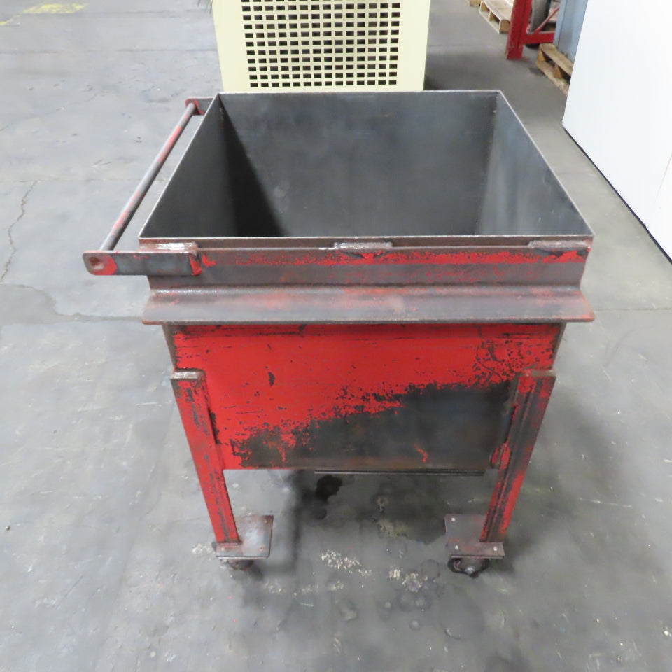 55 Gal. 0.28 Cubic Yard Mobile Bulk Storage Bin 45° Cone Slope Hopper W/Casters