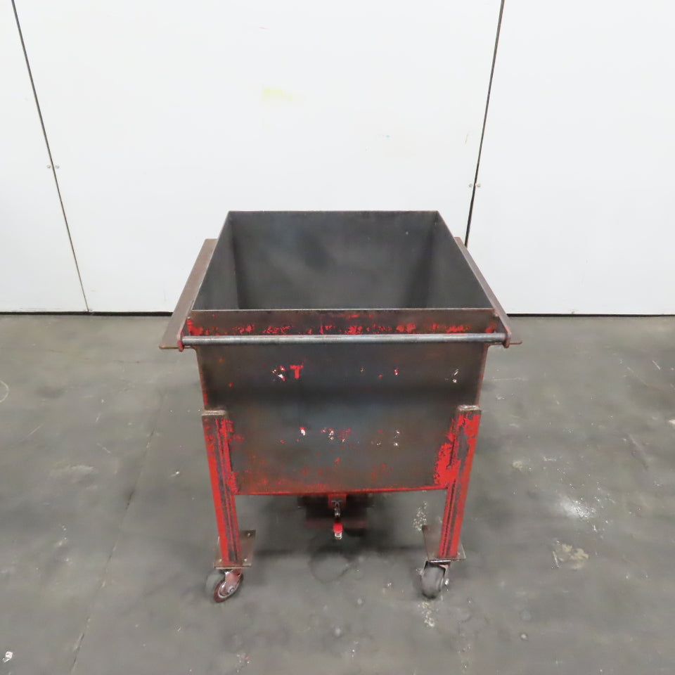 55 Gal. 0.28 Cubic Yard Mobile Bulk Storage Bin 45° Cone Slope Hopper W/Casters