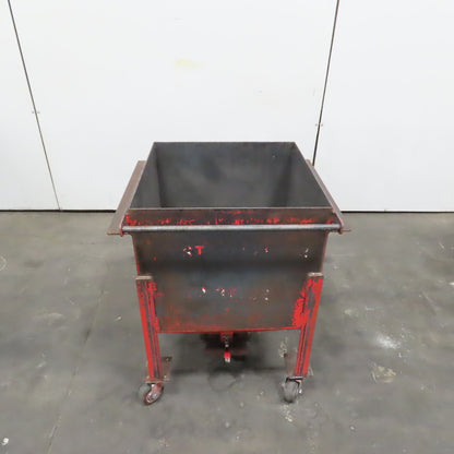 55 Gal. 0.28 Cubic Yard Mobile Bulk Storage Bin 45° Cone Slope Hopper W/Casters