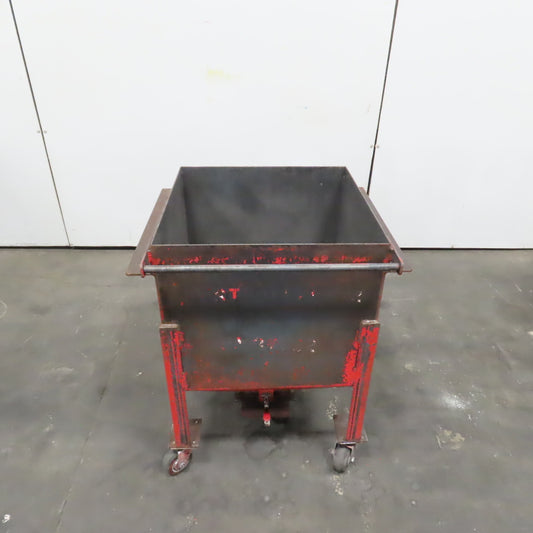 55 Gal. 0.28 Cubic Yard Mobile Bulk Storage Bin 45° Cone Slope Hopper W/Casters