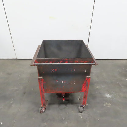 55 Gal. 0.28 Cubic Yard Mobile Bulk Storage Bin 45° Cone Slope Hopper W/Casters