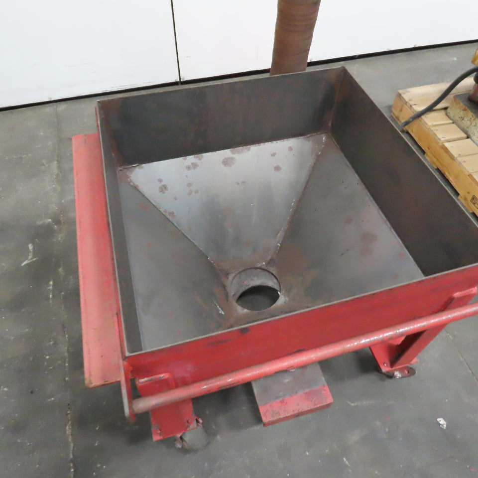 40 Gallon 0.19 Cubic Yard Mobile Bulk Storage Bin 45° Cone Slope Hopper W/ Lid