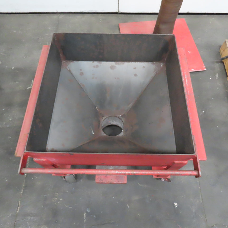 40 Gallon 0.19 Cubic Yard Mobile Bulk Storage Bin 45° Cone Slope Hopper W/ Lid