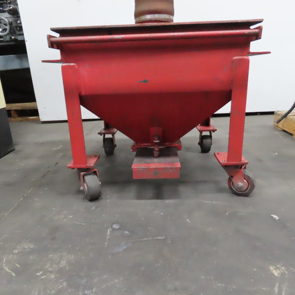 40 Gallon 0.19 Cubic Yard Mobile Bulk Storage Bin 45° Cone Slope Hopper W/ Lid