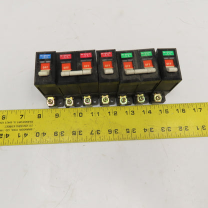 Idec NRC110L Mixed Lot Single Double Pole Circuit Breaker 5A, 2A, 10A Lot Of 5