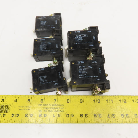 Idec NRC110L Mixed Lot Single Double Pole Circuit Breaker 5A, 2A, 10A Lot Of 5