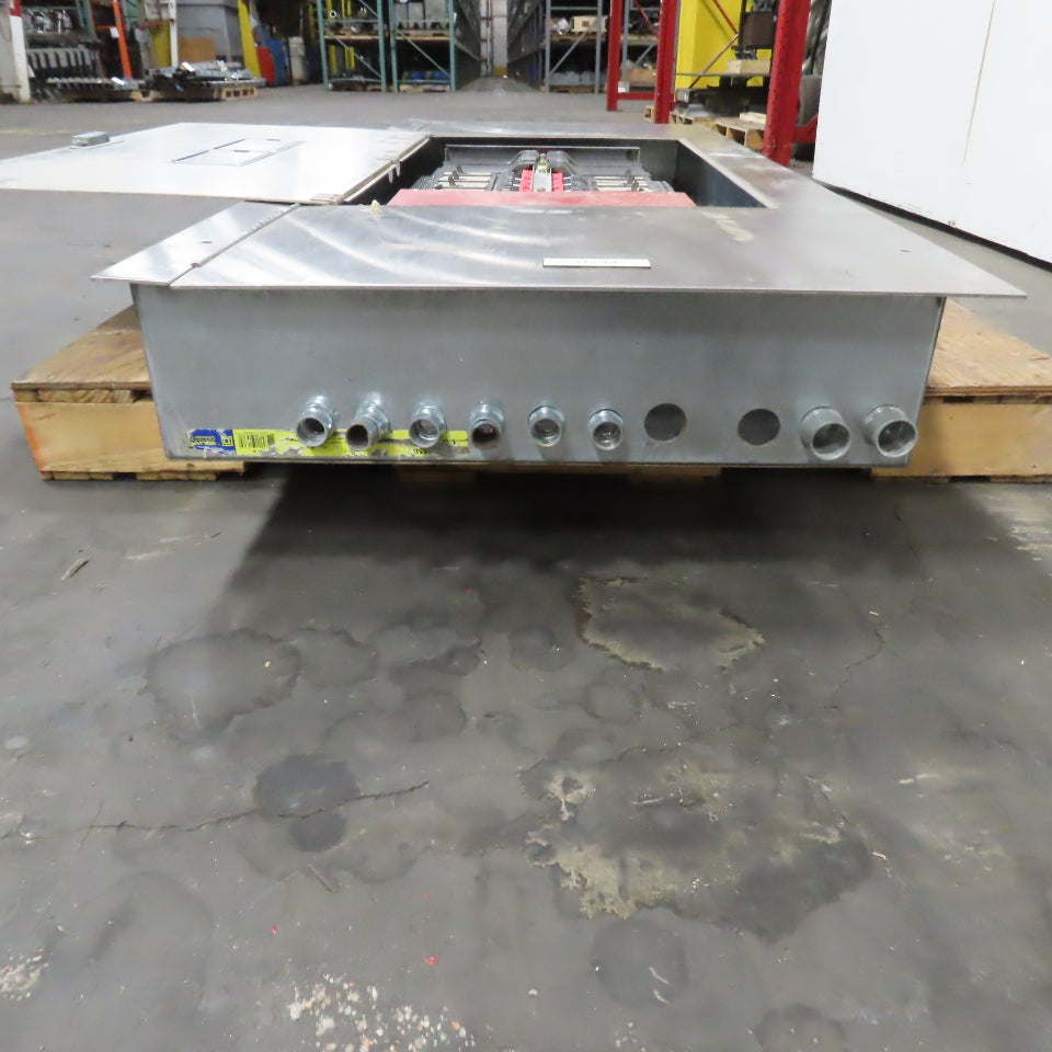 Square D 200A 3Ph HCN I-Line Panelboard Load Center W/8 Breakers Stainless Front