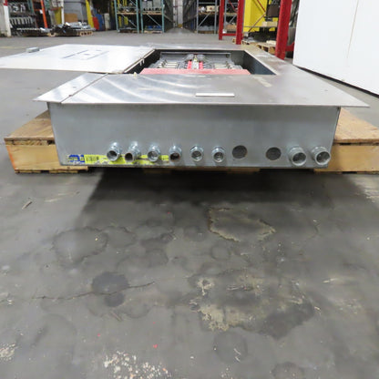 Square D 200A 3Ph HCN I-Line Panelboard Load Center W/8 Breakers Stainless Front