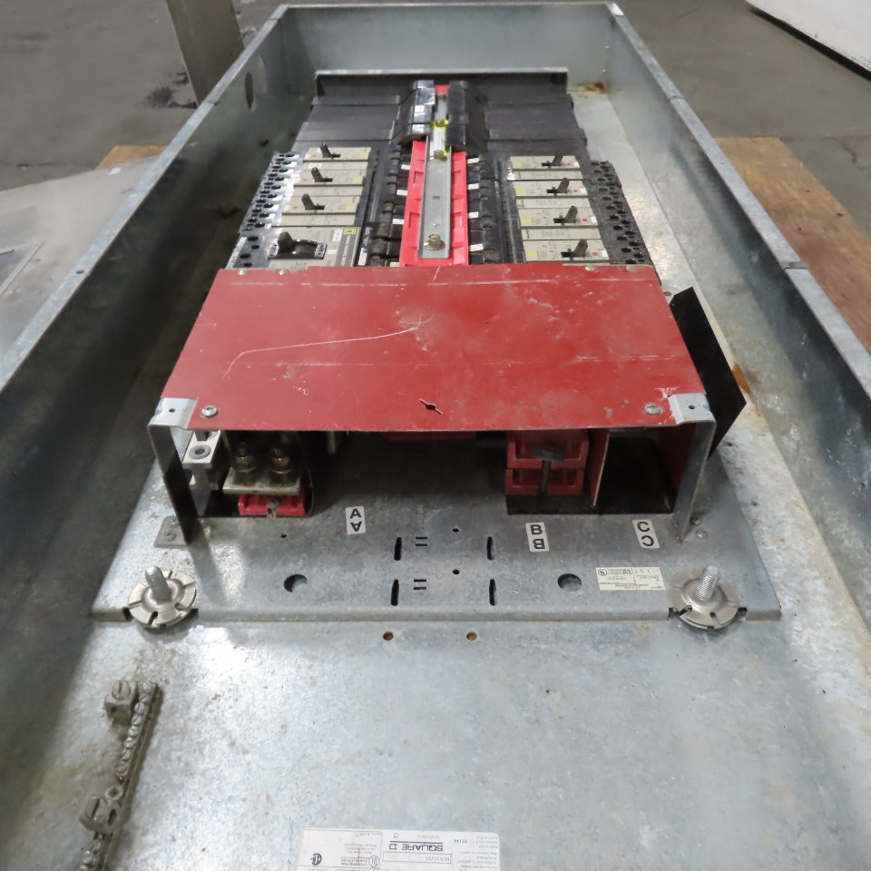 Square D 200A 3Ph HCN I-Line Panelboard Load Center W/8 Breakers Stainless Front