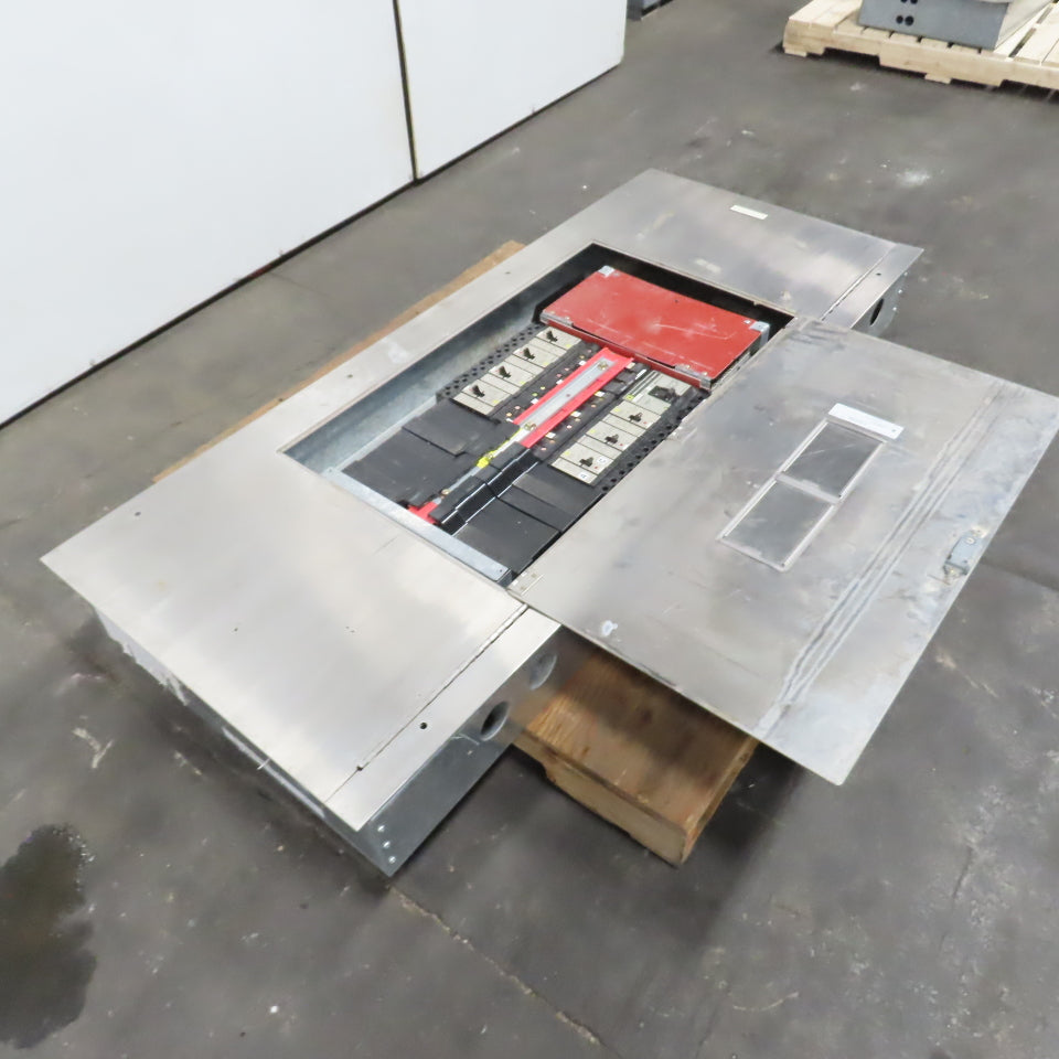 Square D 200A 3Ph HCN I-Line Panelboard Load Center W/8 Breakers Stainless Front