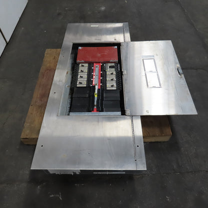 Square D 200A 3Ph HCN I-Line Panelboard Load Center W/8 Breakers Stainless Front