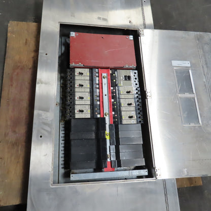 Square D 200A 3Ph HCN I-Line Panelboard Load Center W/8 Breakers Stainless Front