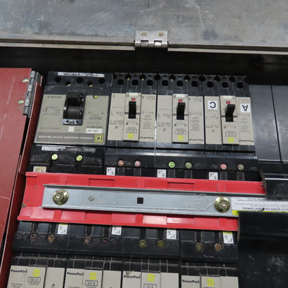 Square D 200A 3Ph HCN I-Line Panelboard Load Center W/8 Breakers Stainless Front