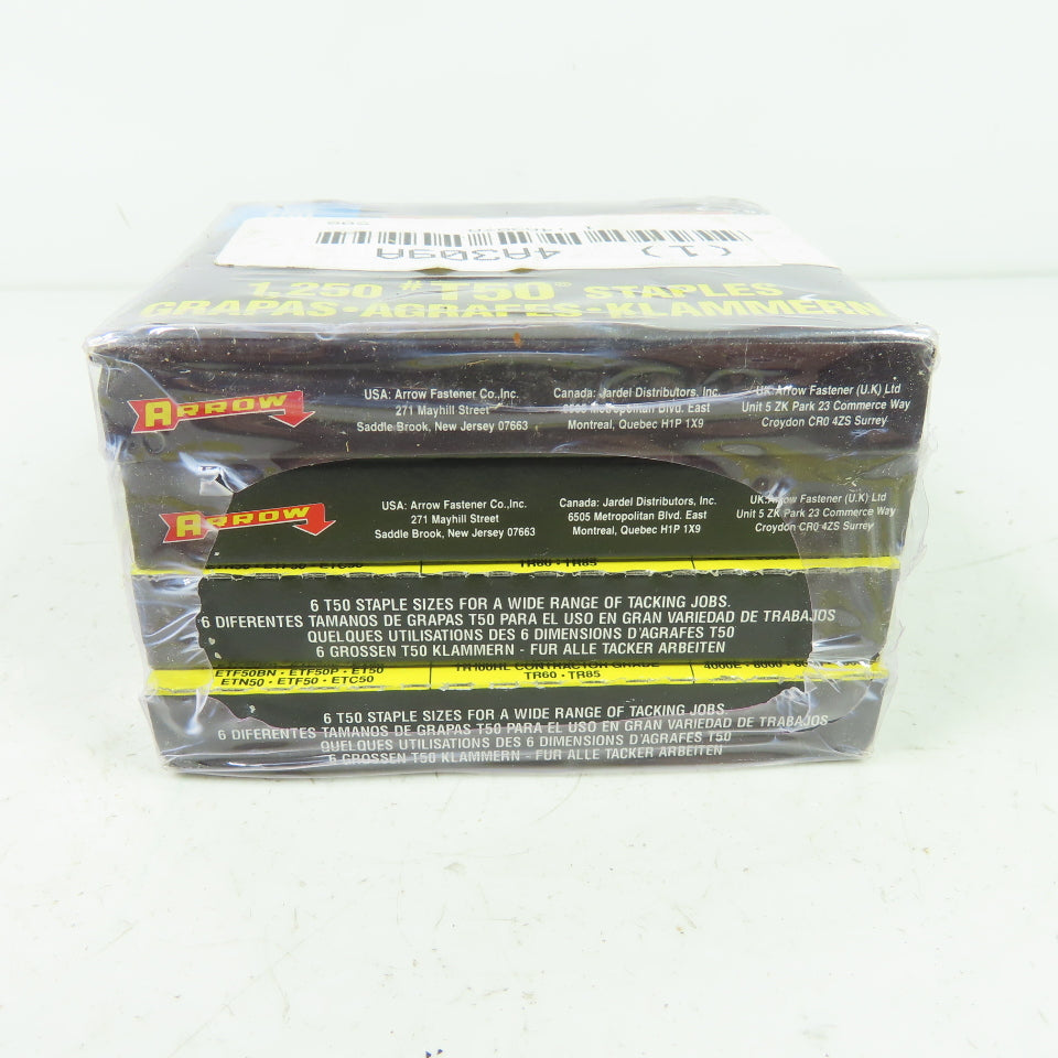 Arrow 4A309A #T50 1/2" (12mm) 1,250 Staples Lot Of 4