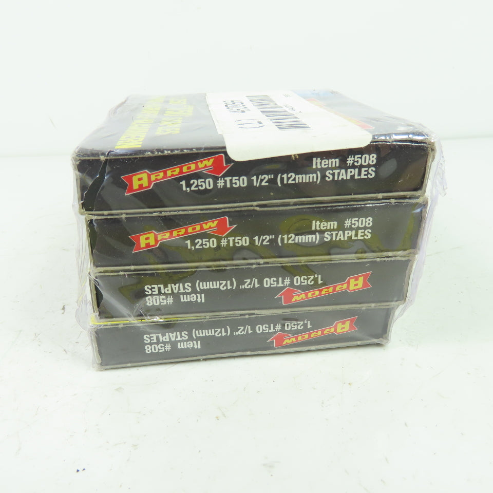 Arrow 4A309A #T50 1/2" (12mm) 1,250 Staples Lot Of 4